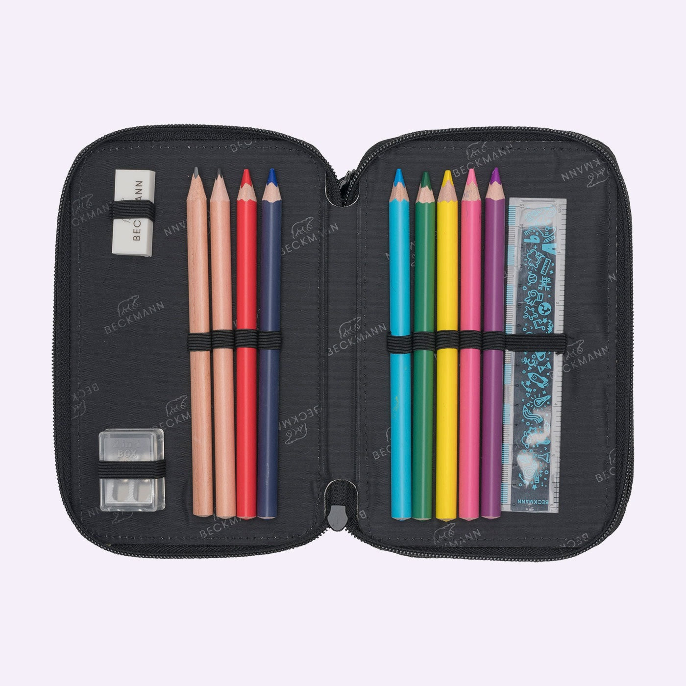 Case with three compartments, fully equipped, black Brand BECKMANN
