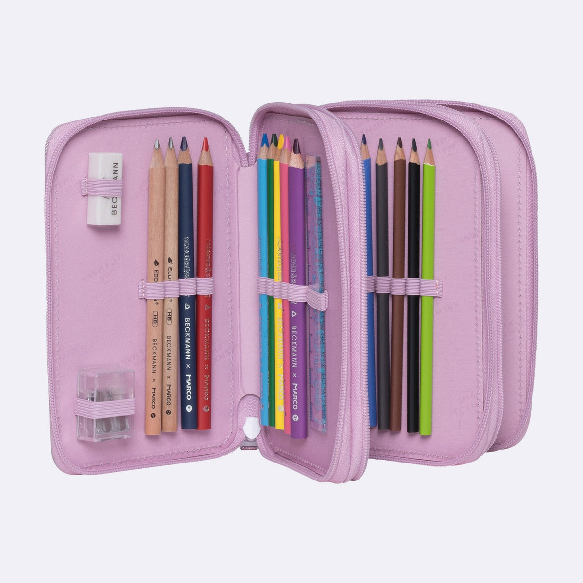 Case with three sections fully equipped, red Brand BECKMANN