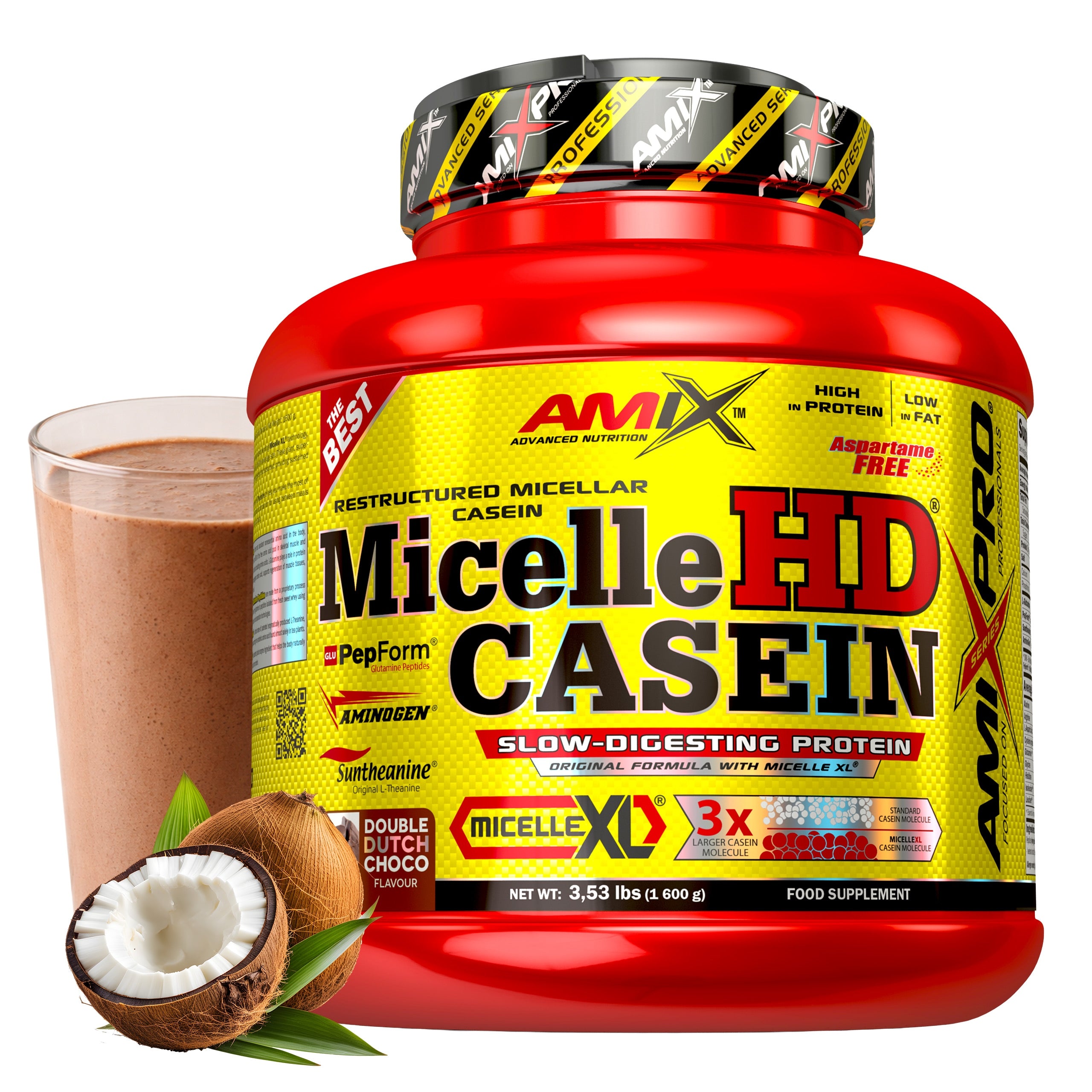 Casein protein casein micellar night conditioner chocolate coconut BCAA EAA