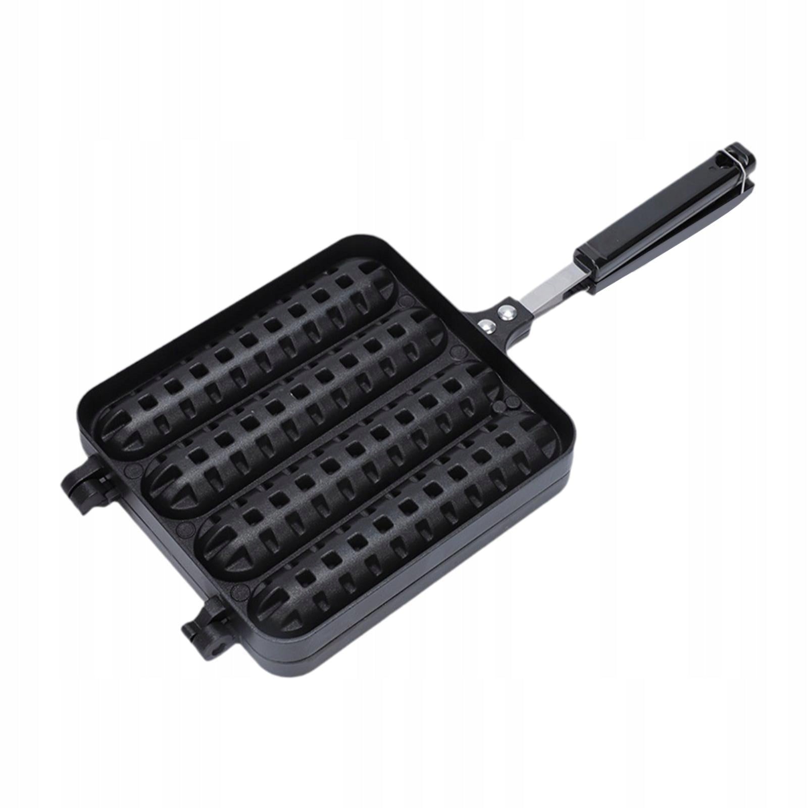 Cast Aluminum Cornbread Pan Non Stick 4 Grid DIY Pre Seasoned Hot Dog Tray Packaging status original