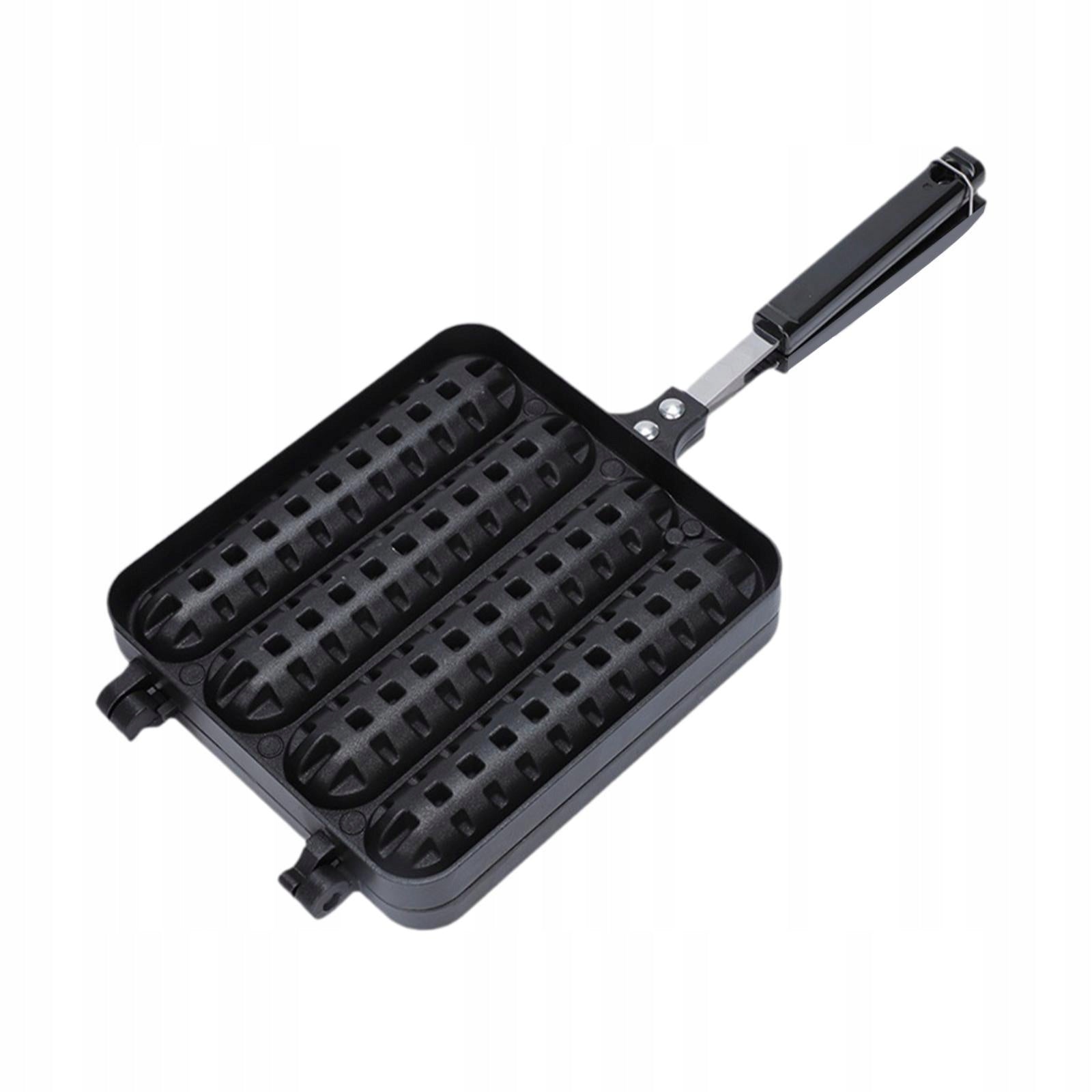 Cast Aluminum Cornbread Pan Non Stick 4 Grid DIY Pre Seasoned Hot Dog Tray