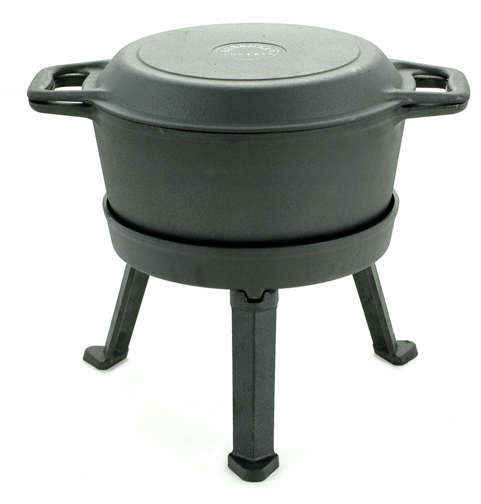 Cast Iron BOILER 5L Hunting POT Grill PAN 2in1 for FIREPLACE Grill Kind standing