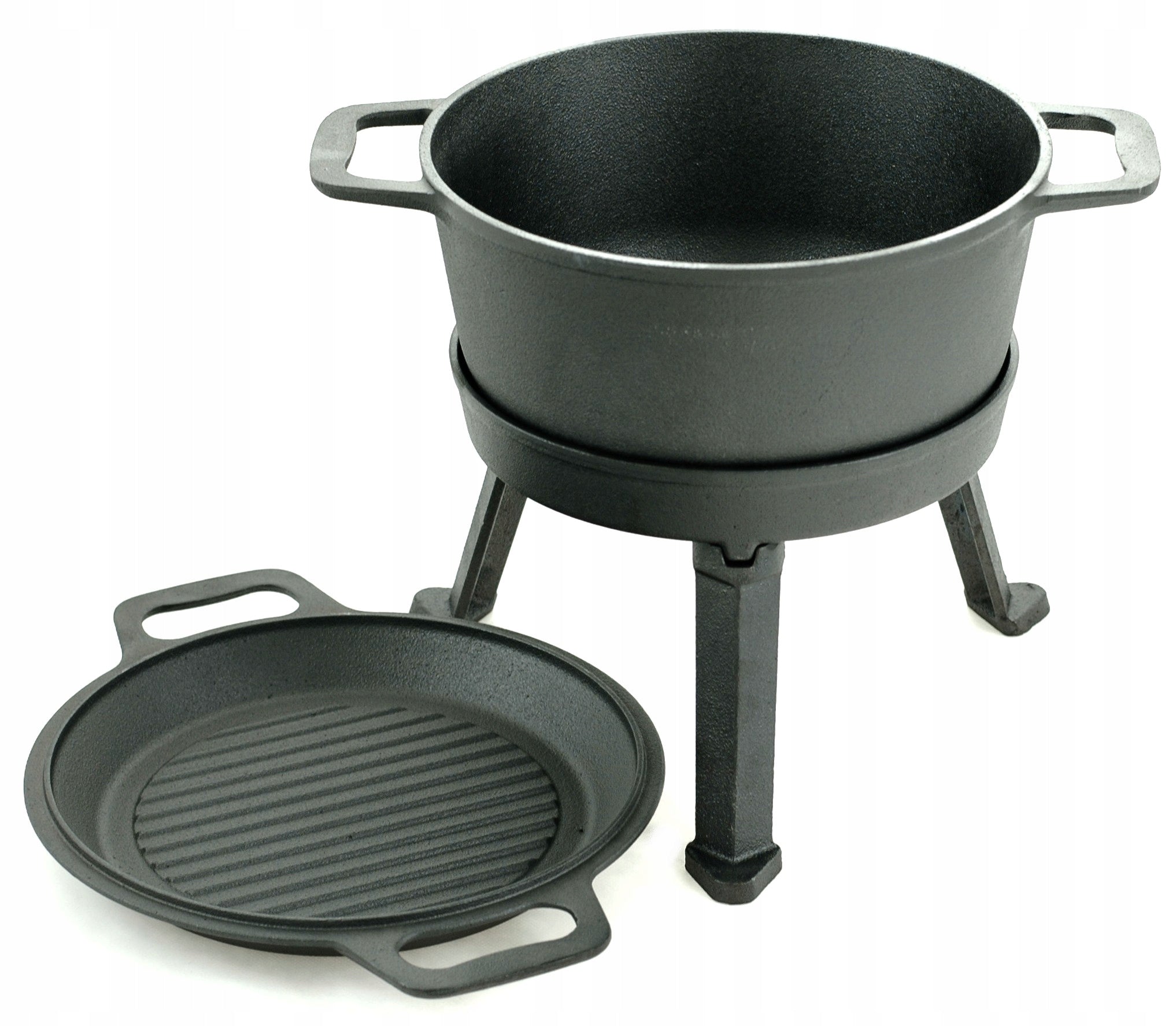 Cast Iron BOILER 5L Hunting POT Grill PAN 2in1 for FIREPLACE Grill Manufacturer code MK-301
