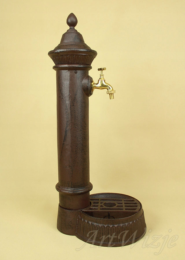 Cast Iron Brown Pillar Hydrant Water Drink Garden Water Intake with Faucet Manufacturer ART Wizje