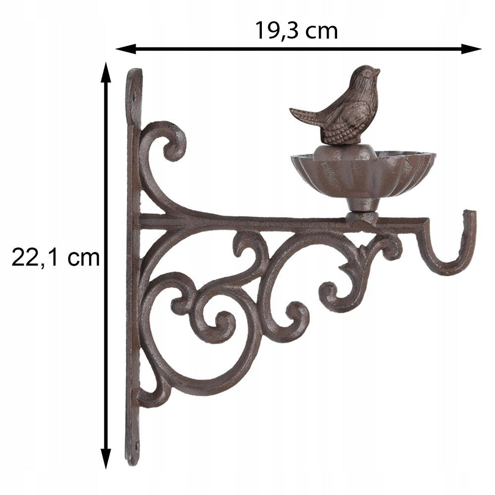 Cast Iron Drinker Hanger Flower Pot Holder Terrace Drinker Hanging Hook Flowers Brand Esschert Design