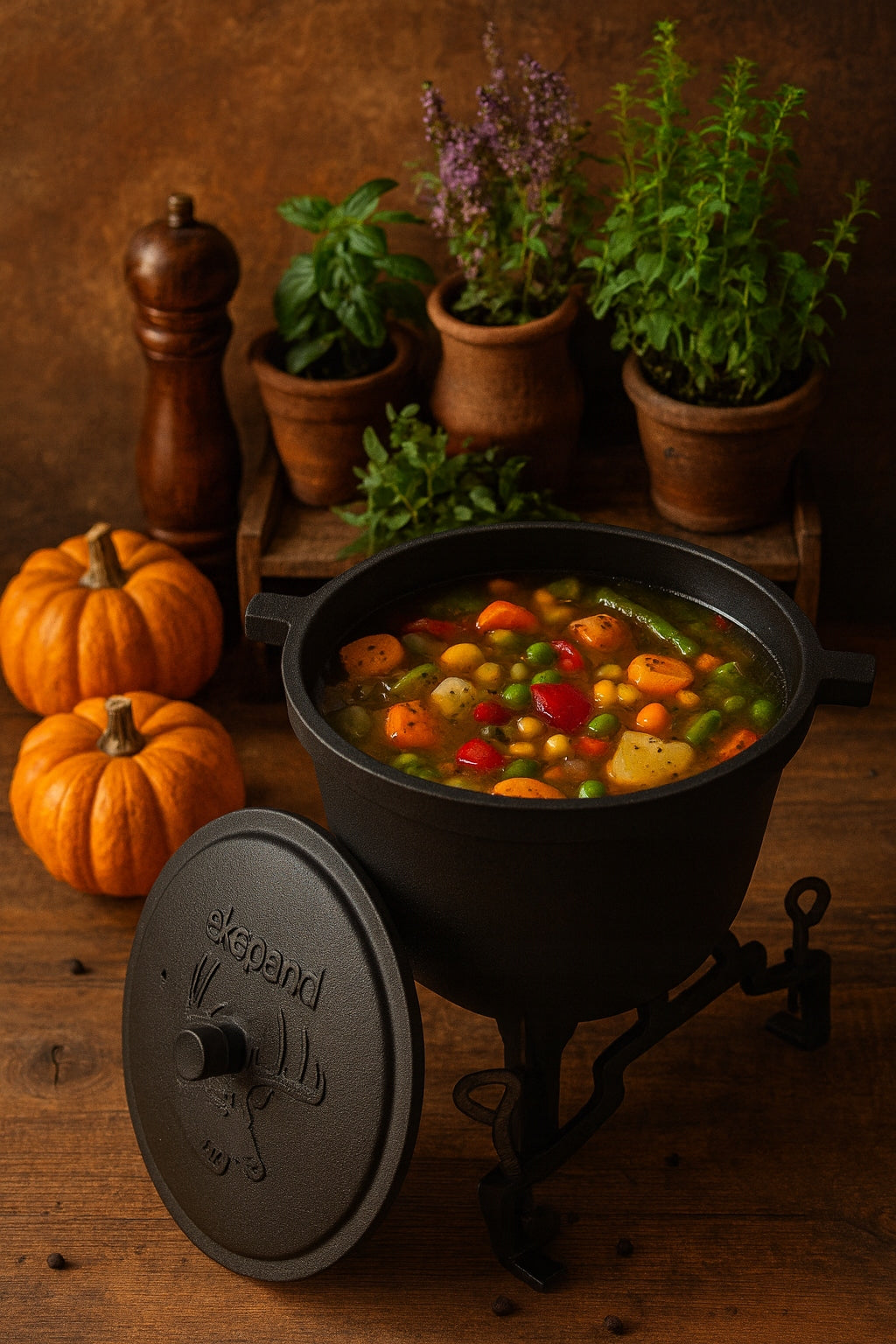 Cast iron boiler 15l Hungarian hunting pot roast for bonfire FREEBIE Product weight with unit packaging 22 kg