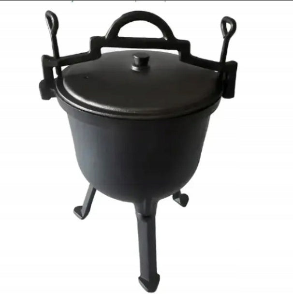 Cast iron boiler 8l ENAMELLED HUNTING pot roast for bonfire grill Kind standing
