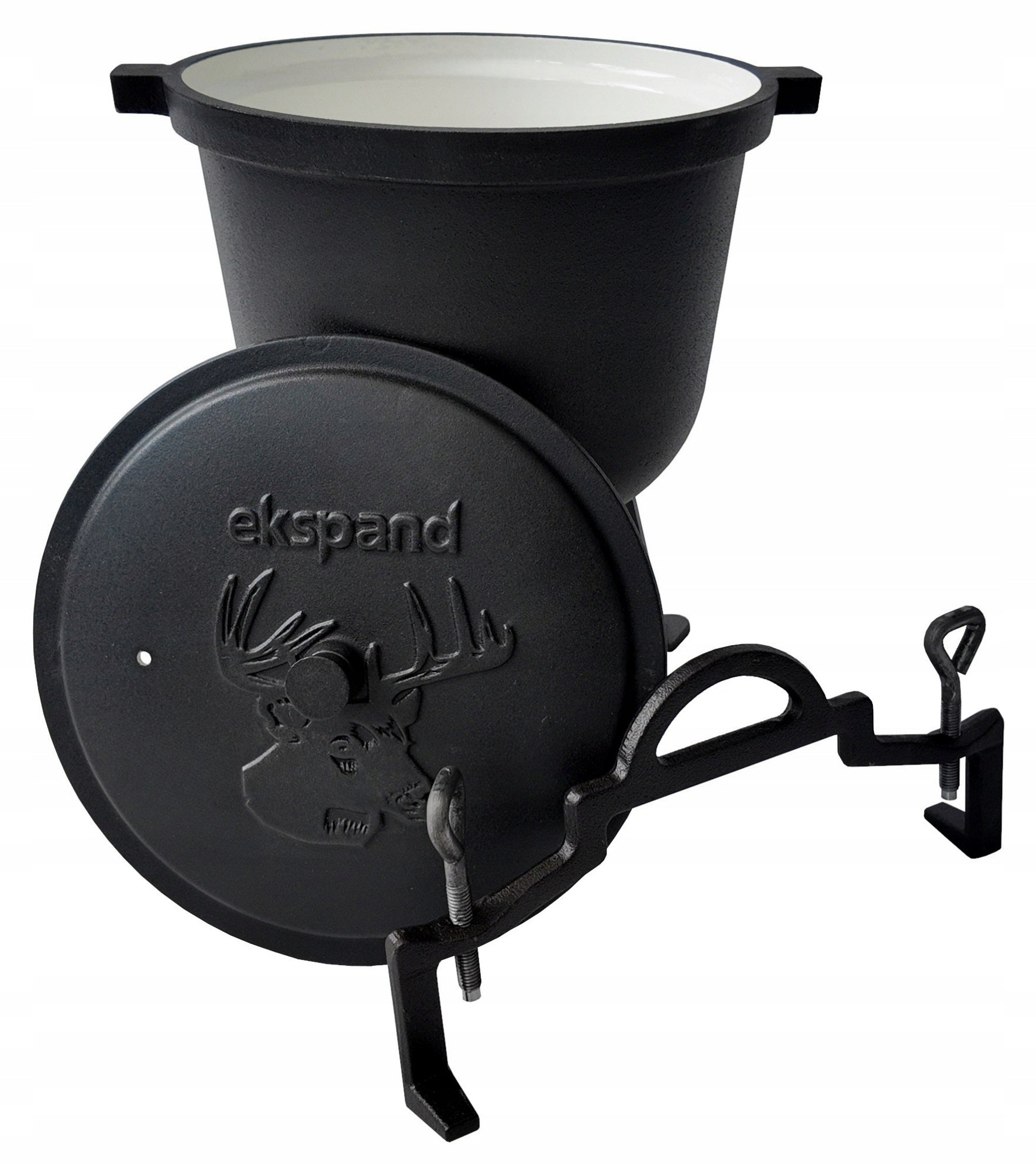 Cast iron boiler 8l ENAMELLED HUNTING pot roast for bonfire grill Packaging status original