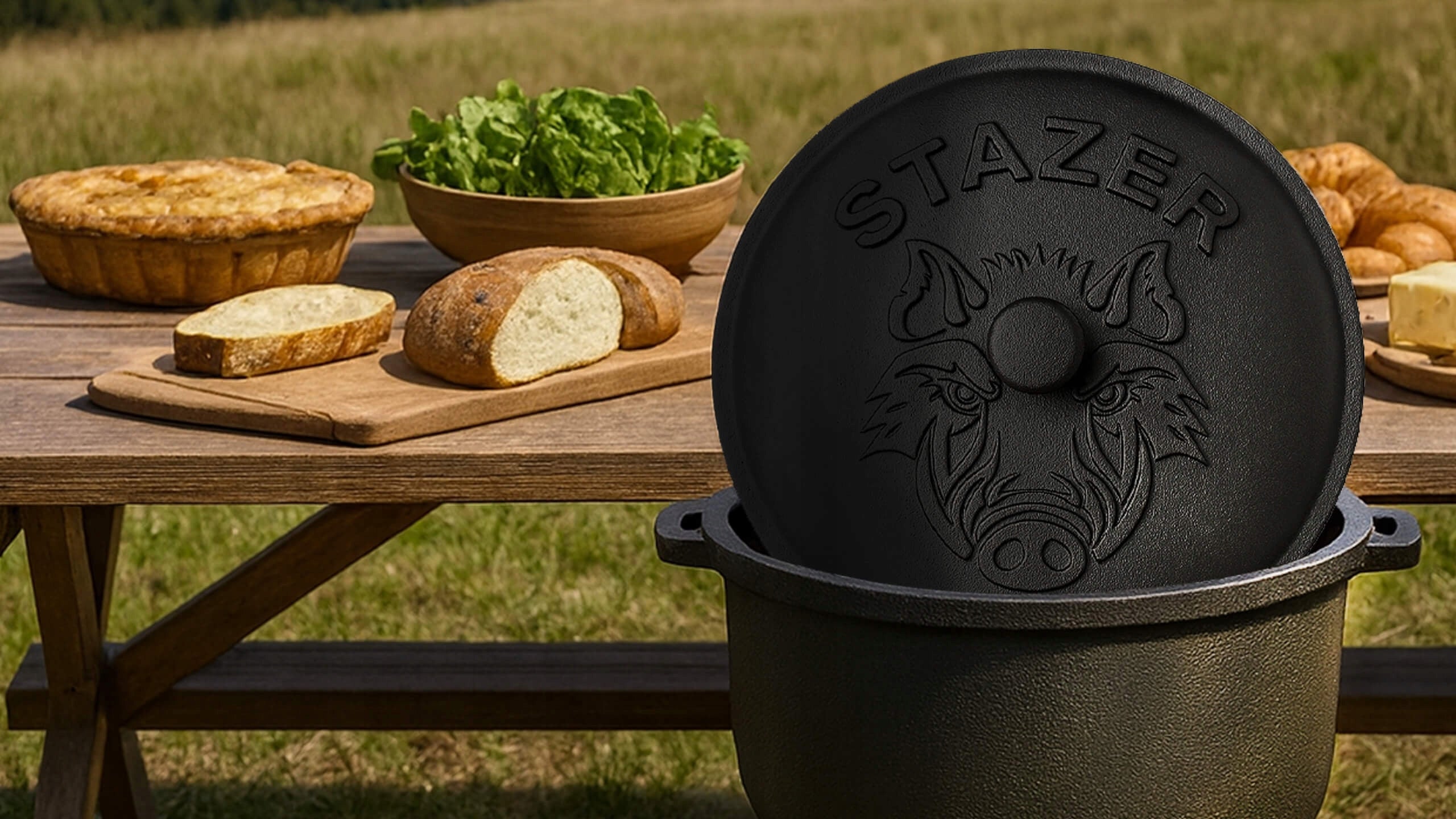 Cast iron boiler hunting pot Hungarian for roasts 5l fireplace grill Product weight with unit packaging 8.1 kg