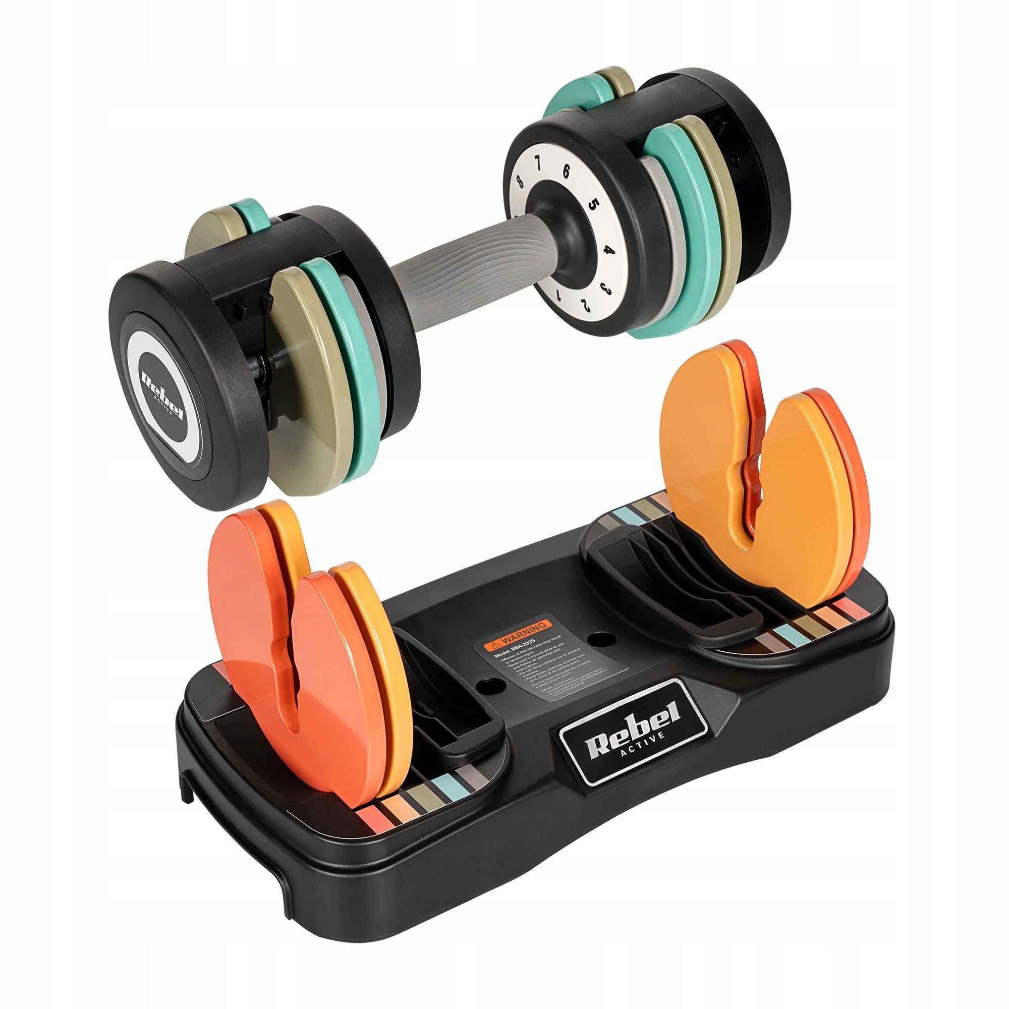 Cast iron dumbbells adjustable set 2x10kg automatic stroke every 1kg Rebel Internal material cast iron