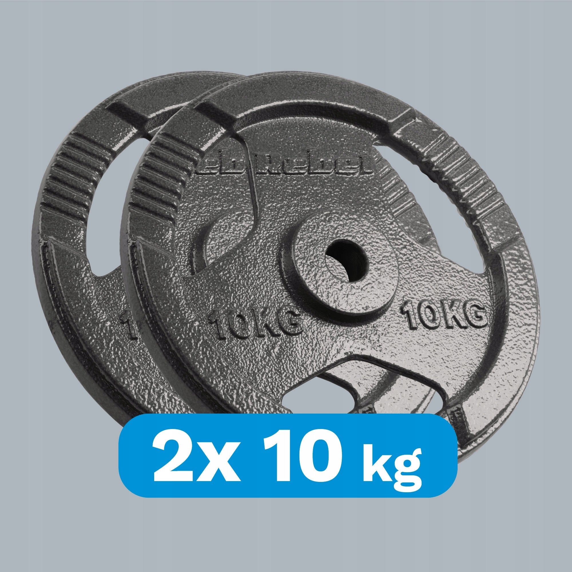 Cast iron load set 2x10kg 20kg hole 31mm plate with handles Rebel Model RBA-2135