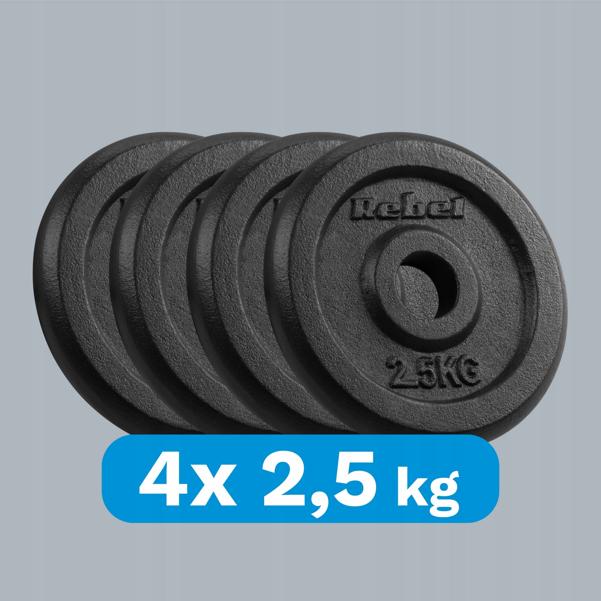 Cast iron load set 4x2.5kg 10kg hole 31mm classic plate Rebel Number of pieces in the set 4