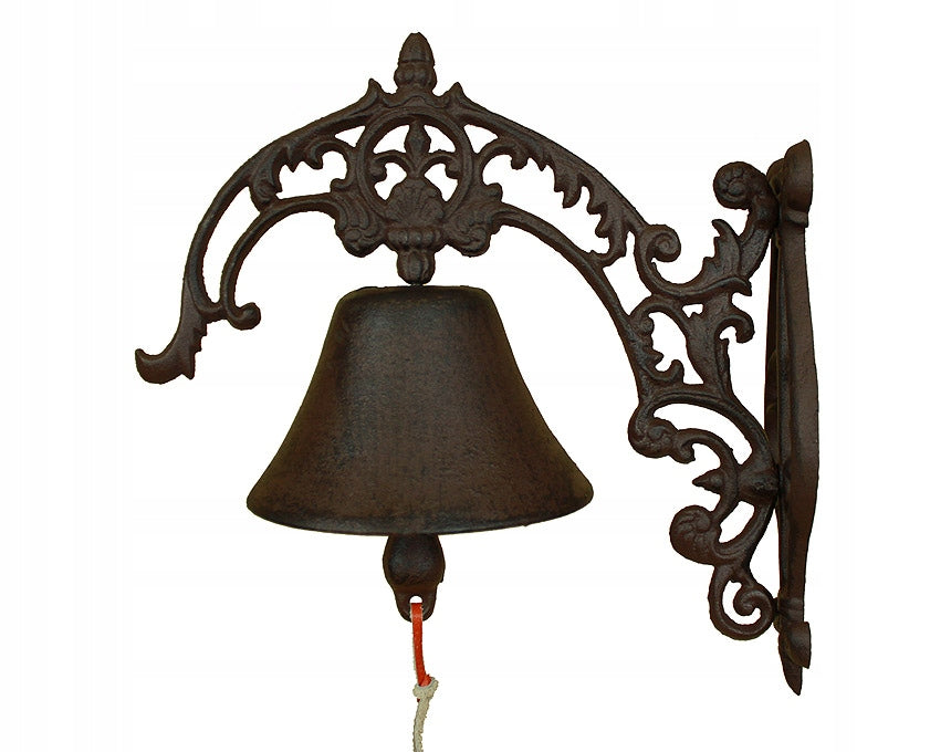 Cast iron openwork gonag bell on the gazebo facade