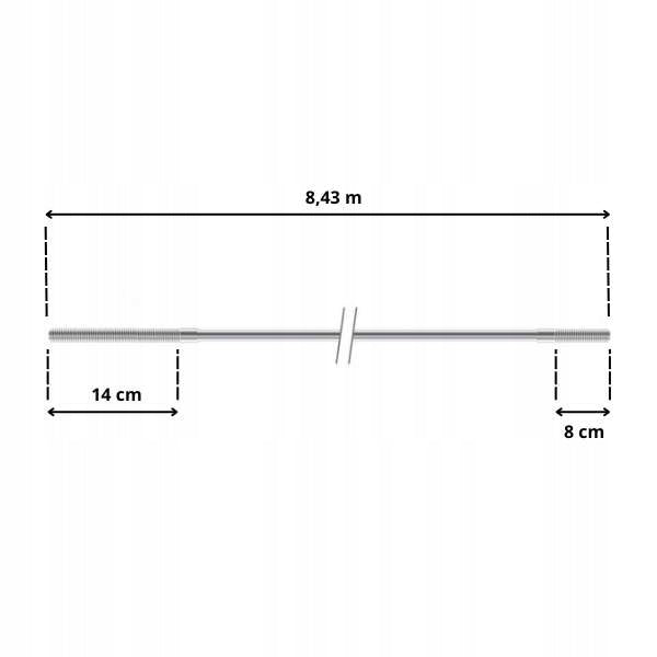 Castex Replacement: 8,43m Steel Rope for QJY4.0-D (Old Type) Brand AZ