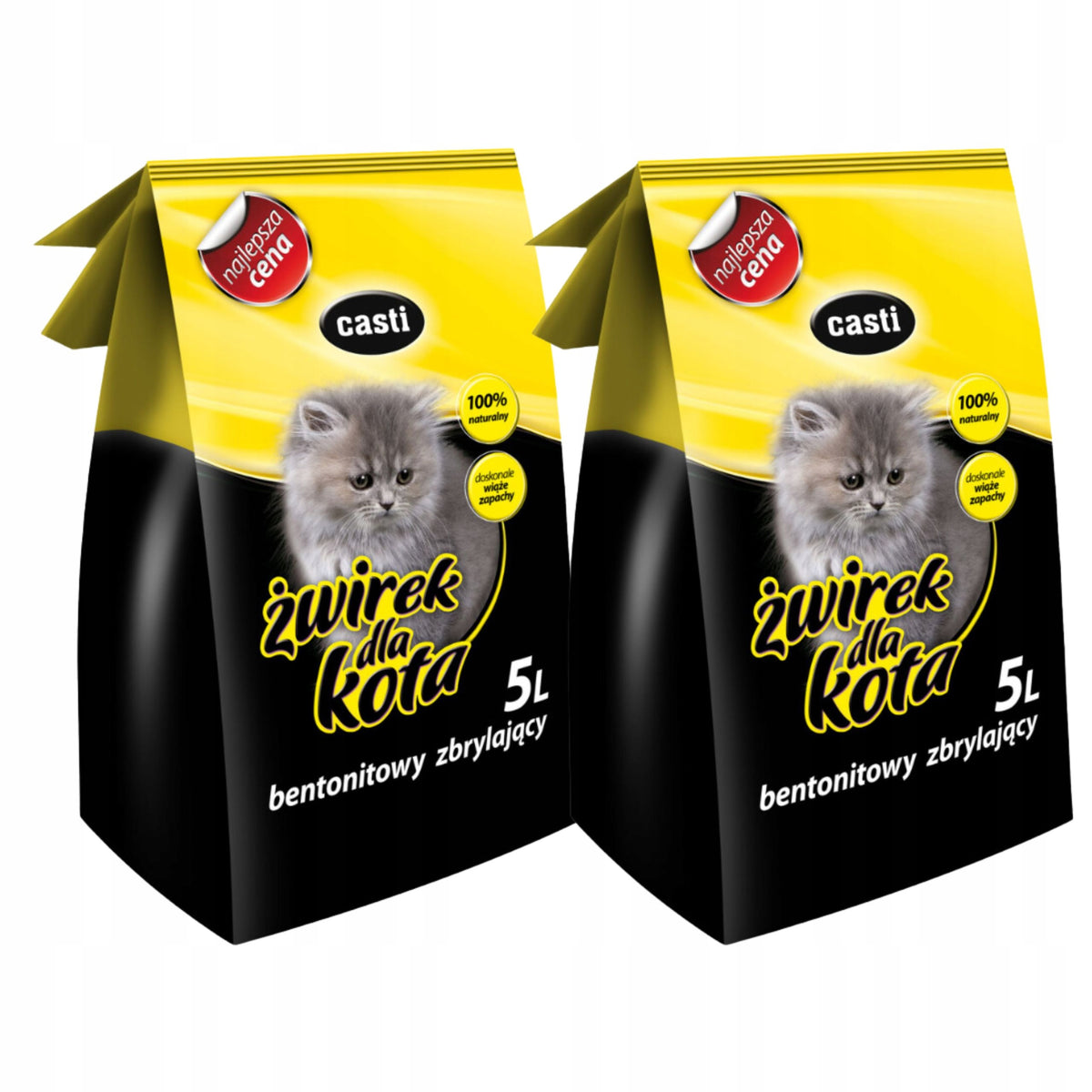 Casti Cat Litter Bentonite Clumping Unscented For Cuvette 10L