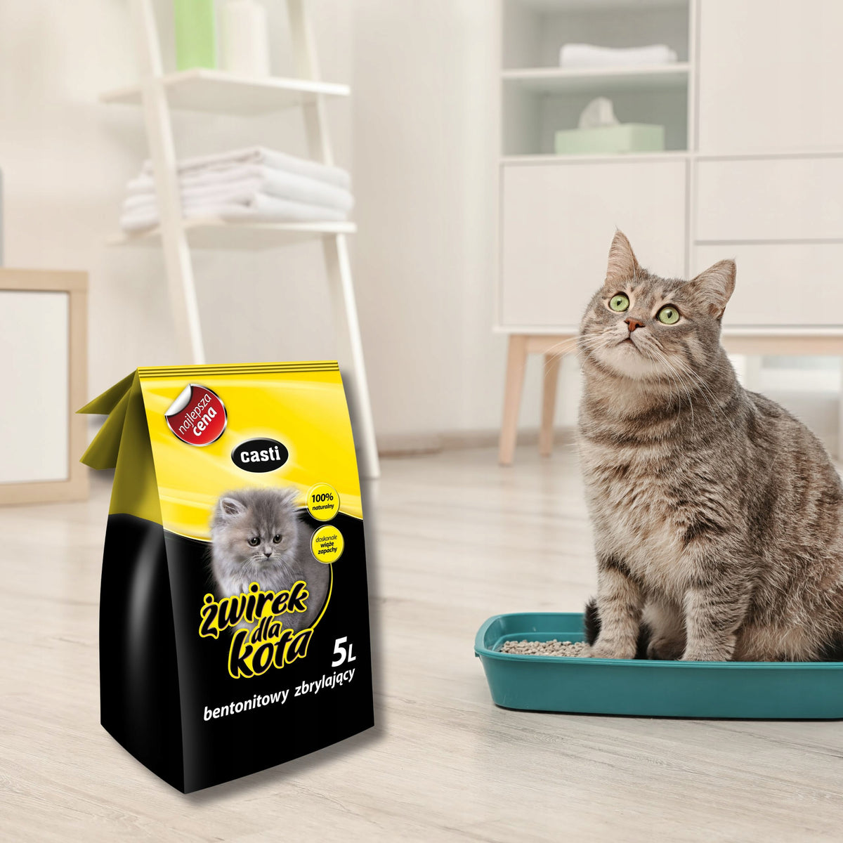 Casti Cat Litter Bentonite Clumping Unscented For Cuvette 5 L Manufacturer code 5902596366148
