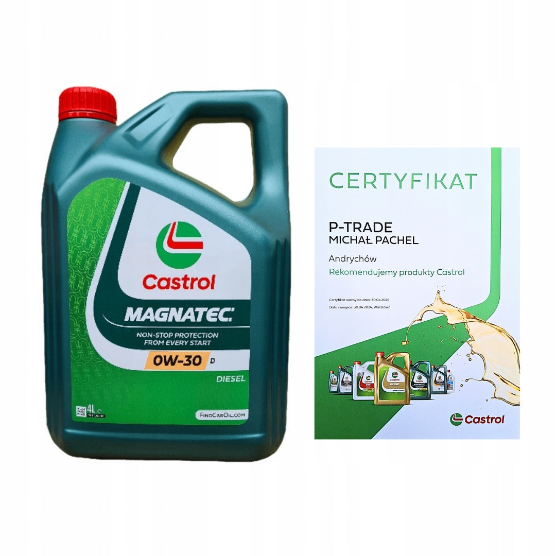 Castrol Magnatec Stop-Start 0W-30 D 4L - certificate