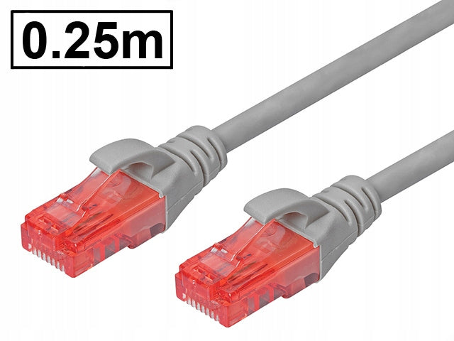 Cat.6 UTP patch cord RJ45-RJ45 1:1 Cu AWG26 gray 0.25m