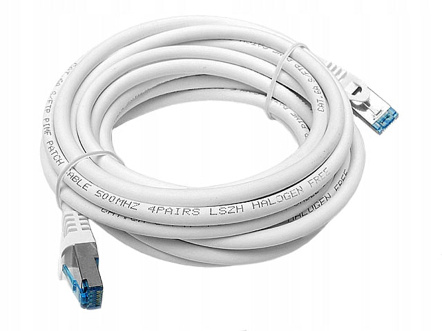 Cat.6A PIMF patch cord shielded RJ45-RJ45 1:1 Cu AWG26 white 5m Manufacturer Logilink