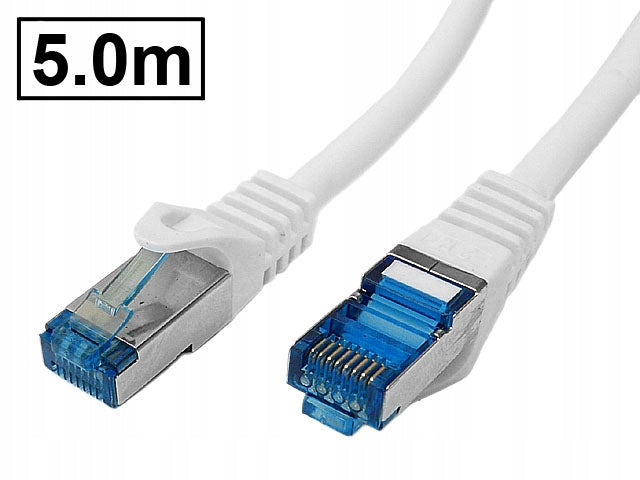 Cat.6A PIMF patch cord shielded RJ45-RJ45 1:1 Cu AWG26 white 5m