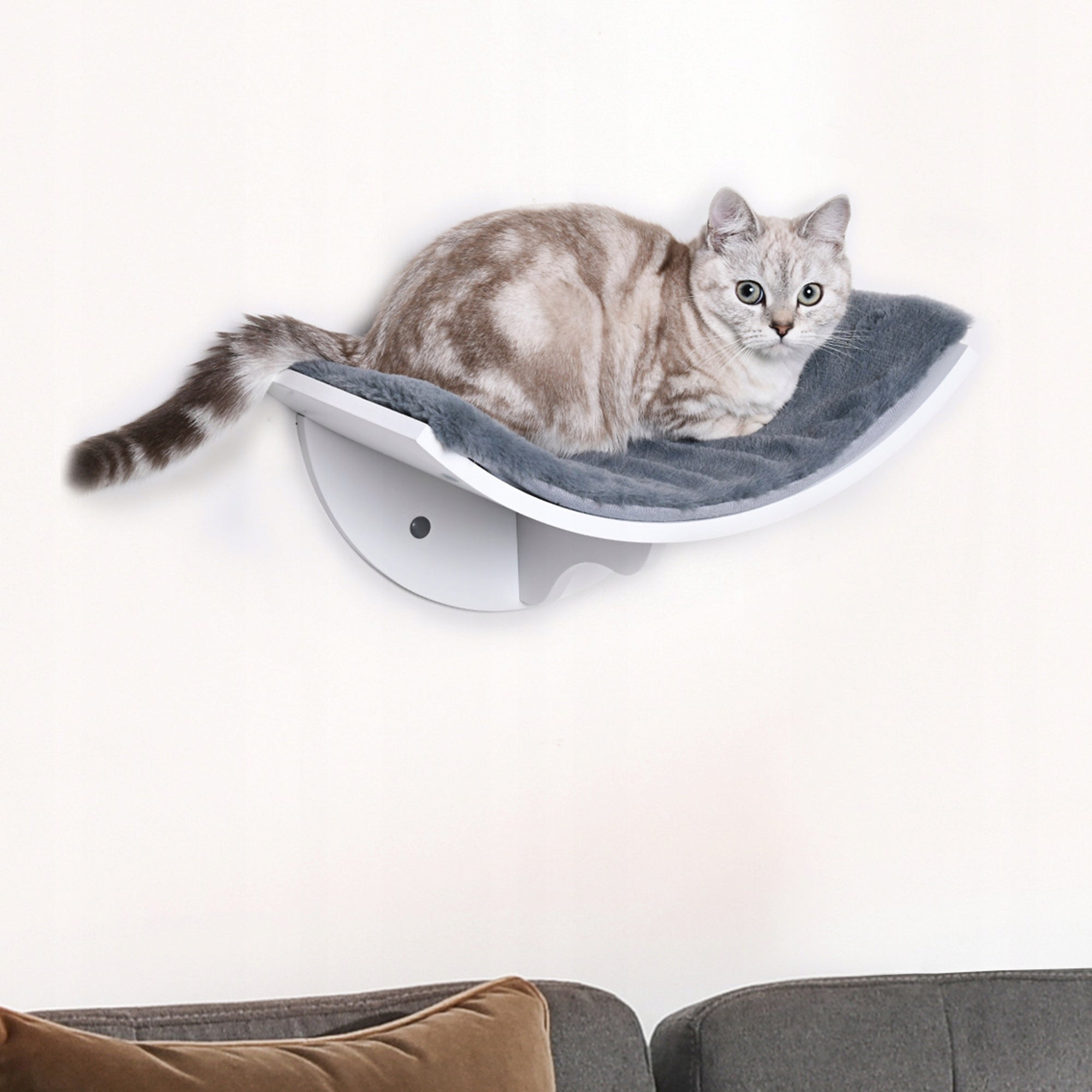 Cat Bed 41L x 28W x 21H cm Cat Wall Couch Grey Length 41 cm