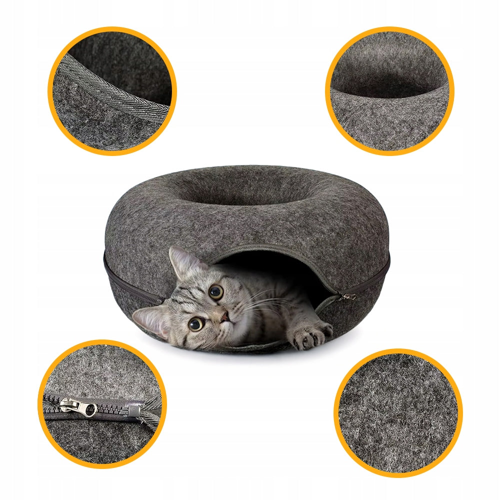 Cat Bed Two-Piece Round Donut Tunnel Booth Cottage 50 x 50 cm Manufacturer code Donut Sombrero Domek Dla Kota