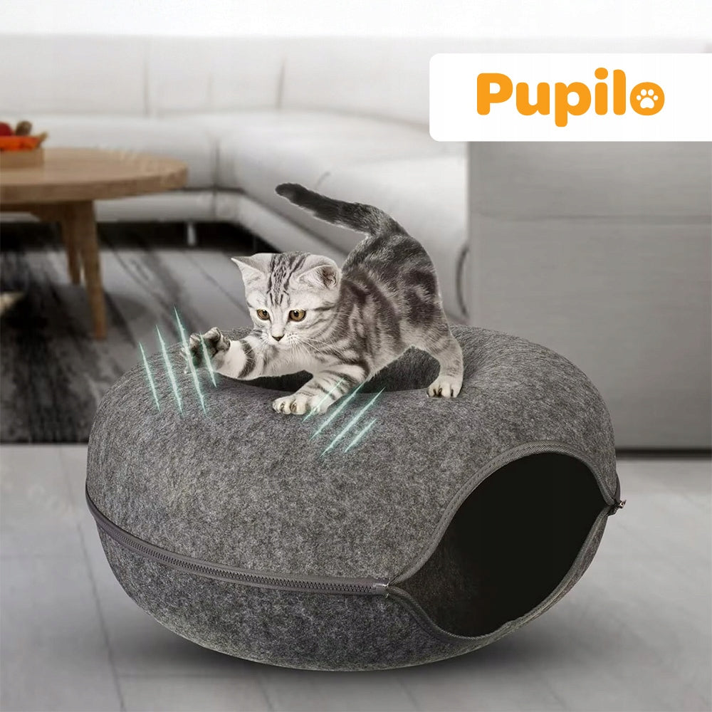 Cat Bed Two-Piece Round Donut Tunnel Booth Cottage 50 x 50 cm Product width 50 cm