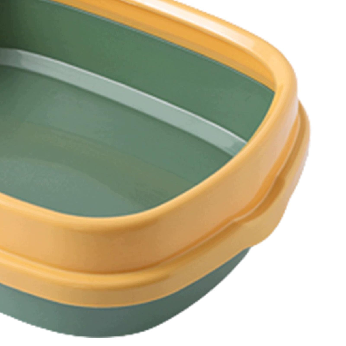 Cat Bedpan Semi Enclosed Cat Litter Box for Kitten Sand Box Yellow Green Manufacturer code 08764055550