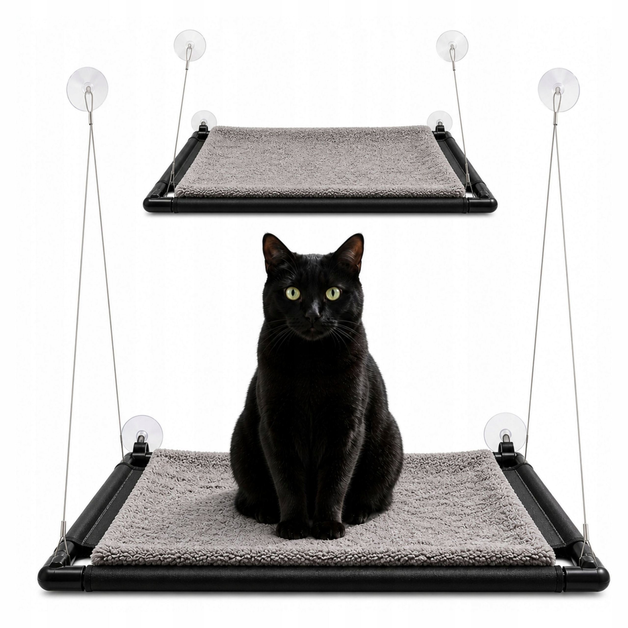 Cat Beds For Window Durable Multi-Season Soft With Suction Cups Color gray