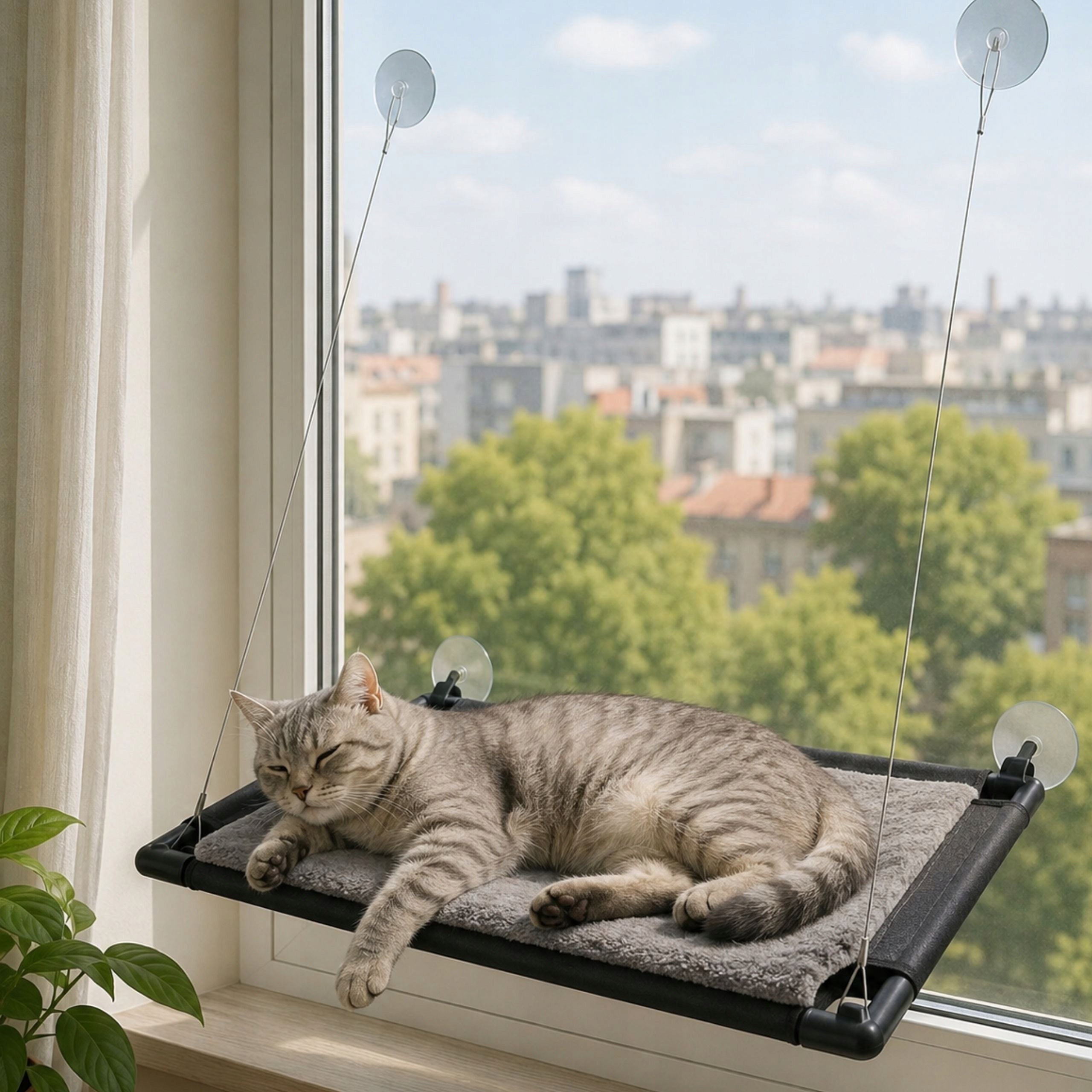 Cat Beds For Window Durable Multi-Season Soft With Suction Cups Packaging status original