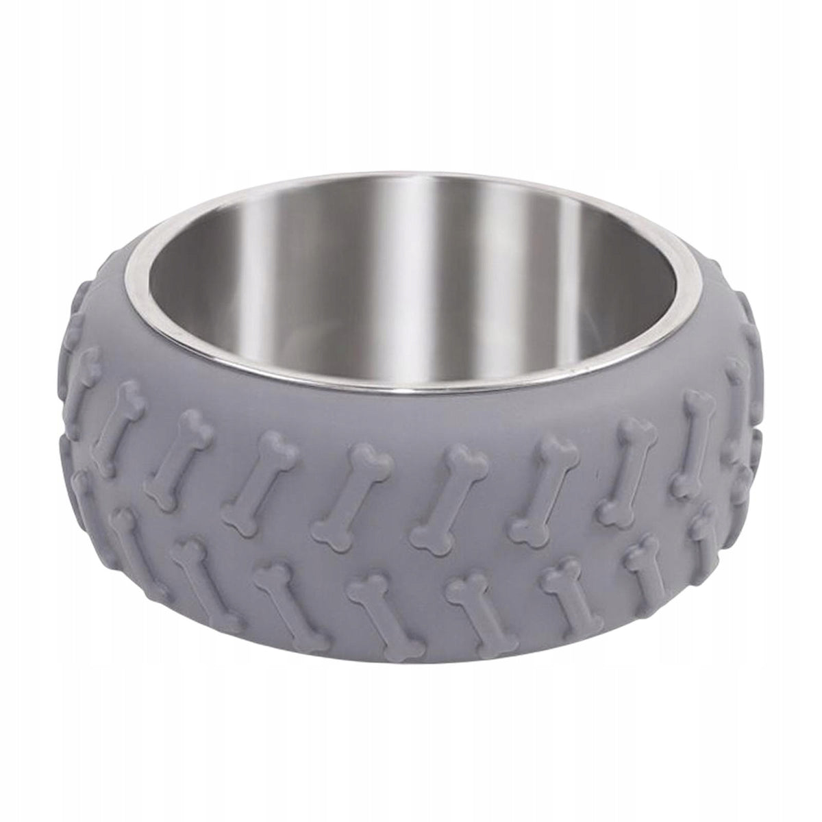 Cat Bowl Pet Feeding Dish Single Silicone NonSlip Portable Drinker Gray