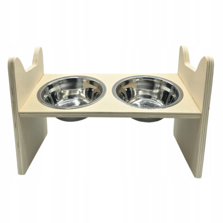 Cat Bowl Stand 2 x Steel Bowl