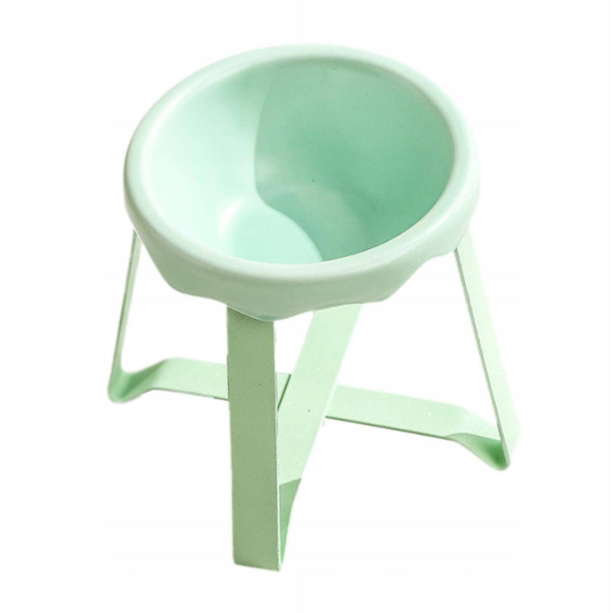 Cat Bowl with Raised Stand Anti Vomiting Ceramic Tall version Light Green