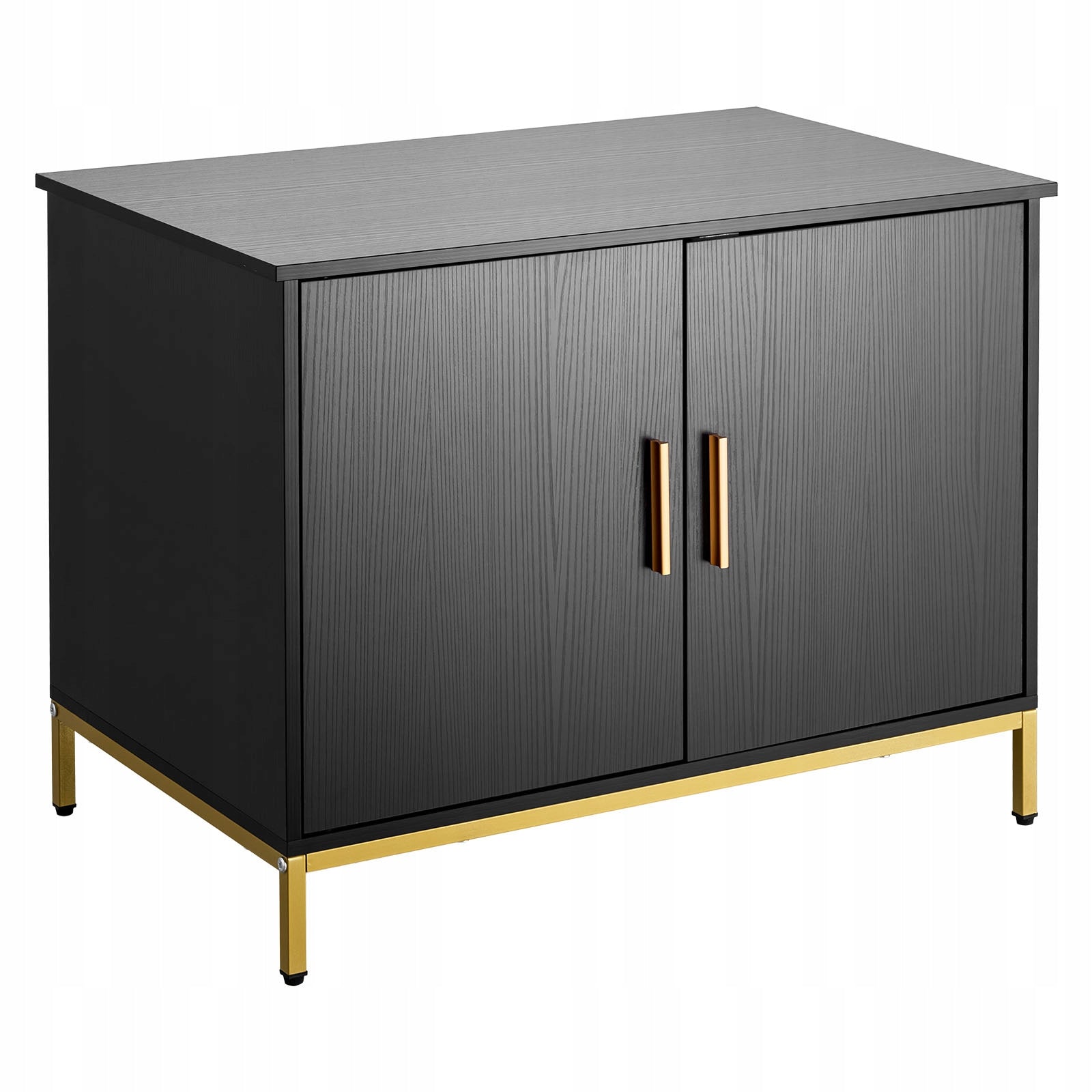 Cat Cabinet Black With Metal Legs And Handle 70CM For Bedroom Brand Vevor
