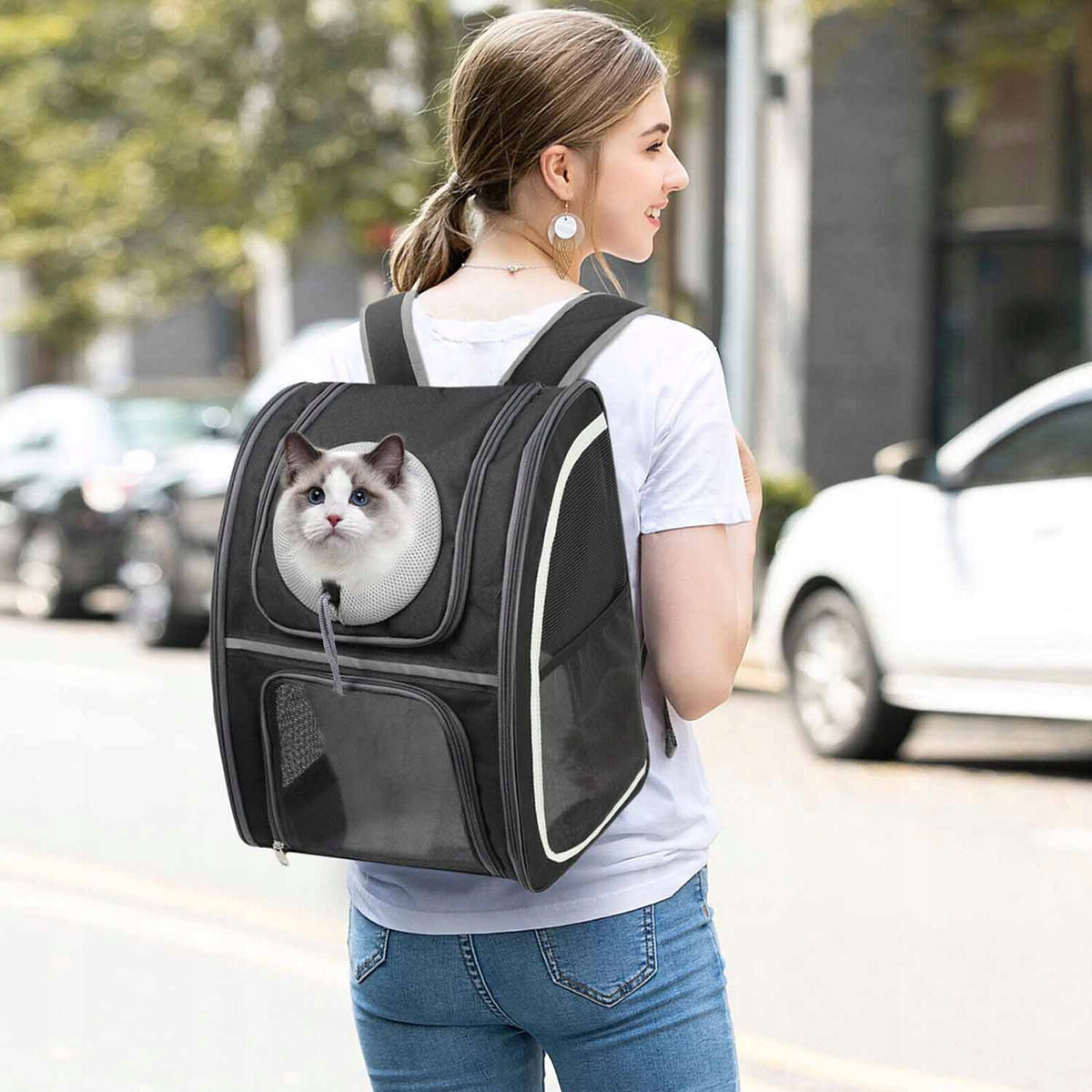 Cat Carrier Dog Rabbit Animal BACKPACK TRANSPORT Playpen Manufacturer code 6PT0139BKMD