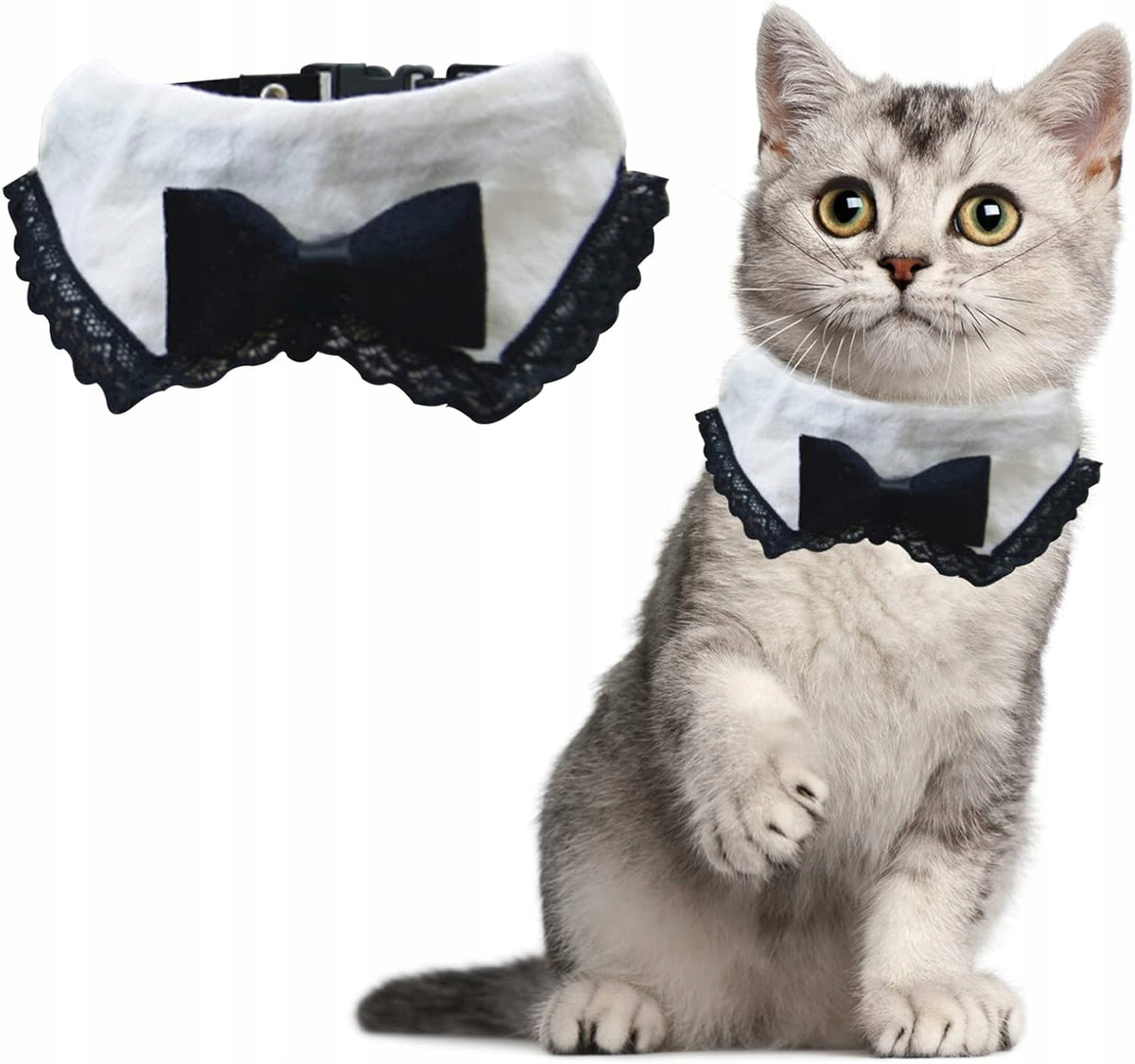 Cat Collar Lace Bow Tie Decorative Adjustable Collar Size M