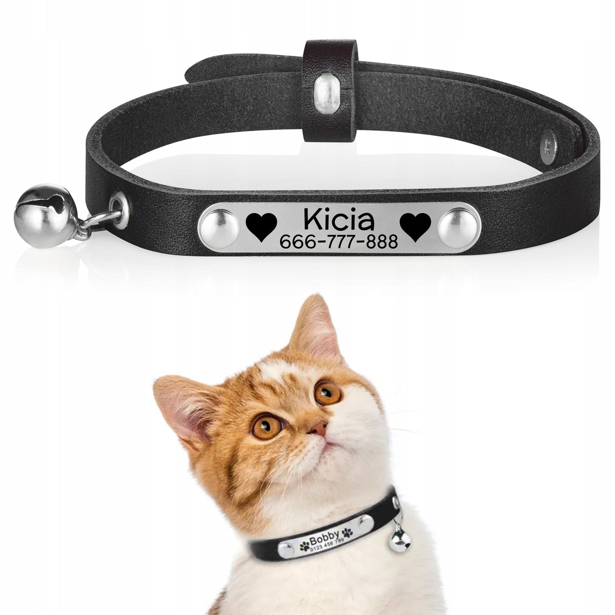 Cat Collar Leather Tinker Bell with ENGRAVING B1