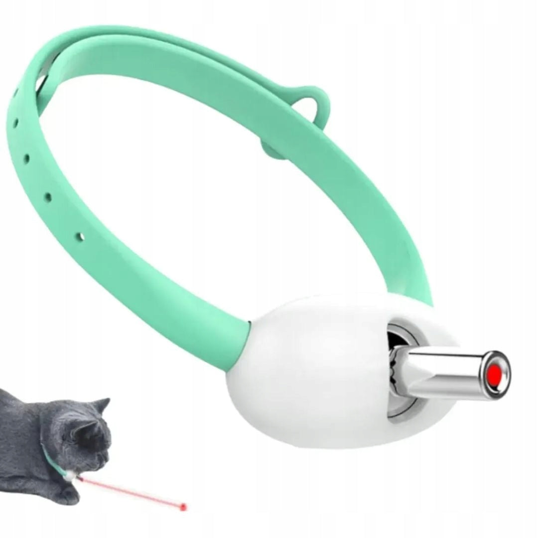 Cat Collar With Automatic USB Laser 2 Modes Green Toy