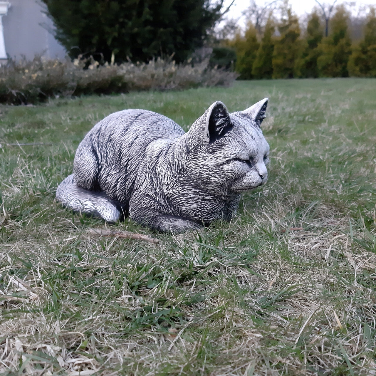 Cat Concrete Kitten Garden Figures Kittens for Garden Cat Tombstone Figurines