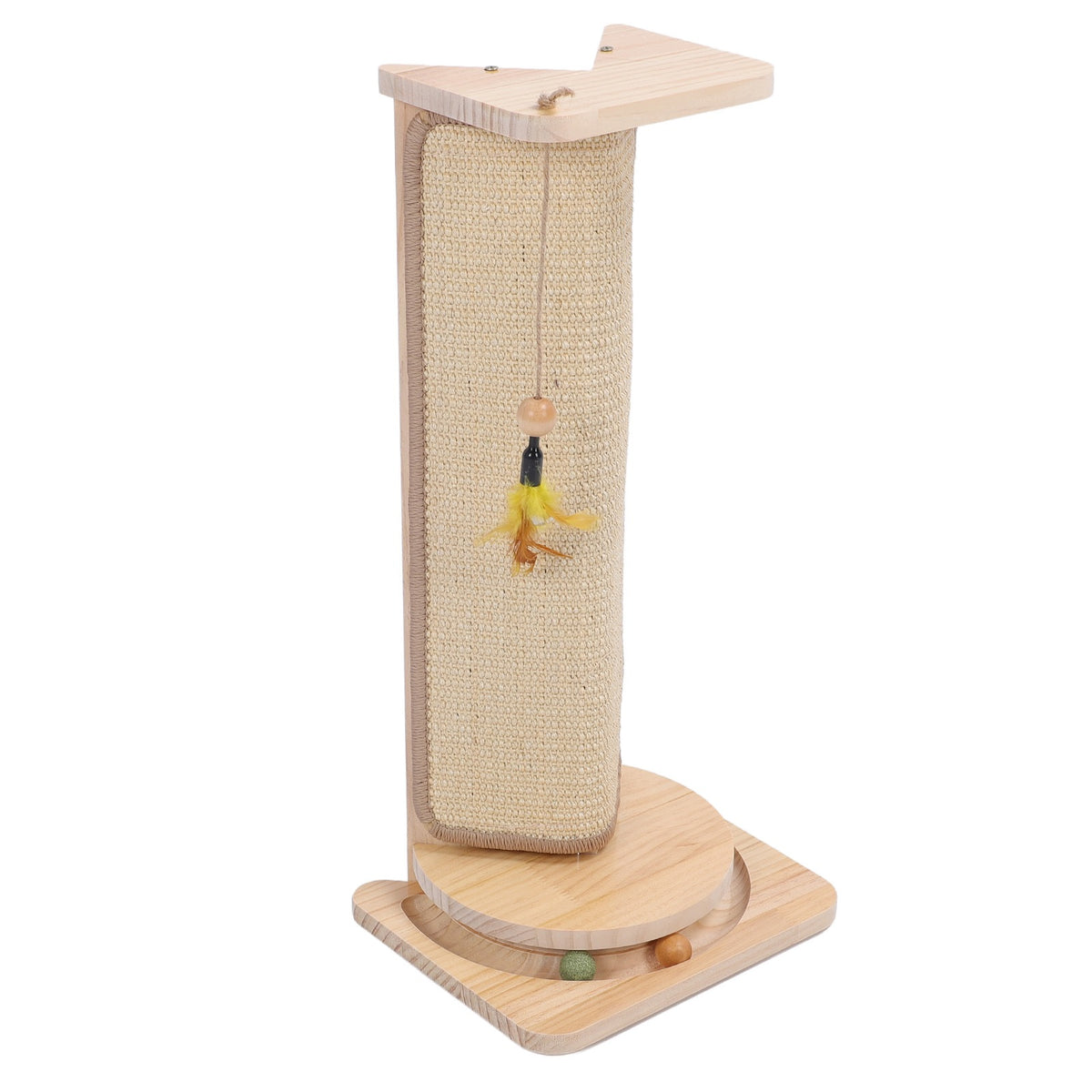 Cat Corner Scratcher Pine Wood Adjustable Height Protect MU