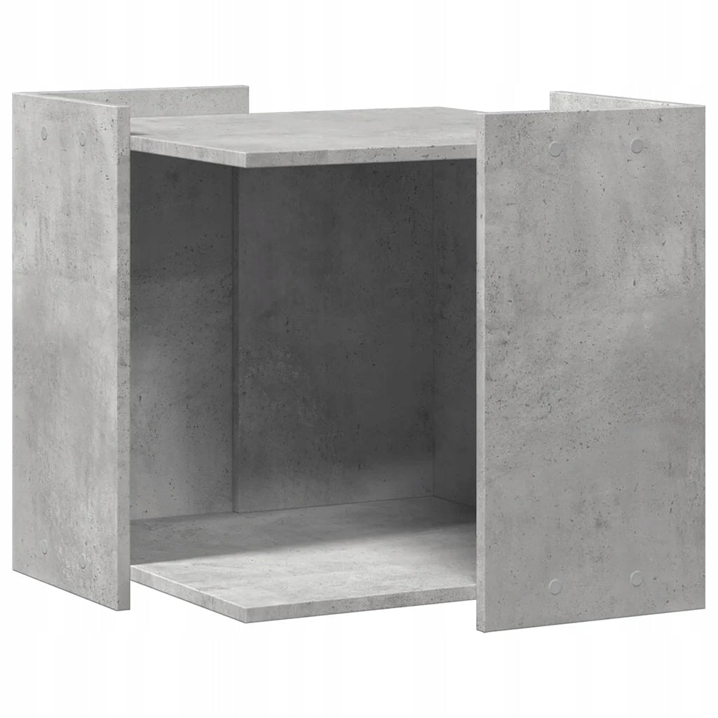 Cat Cuvette Cabinet with Side Table Function, Grey Concrete, 5