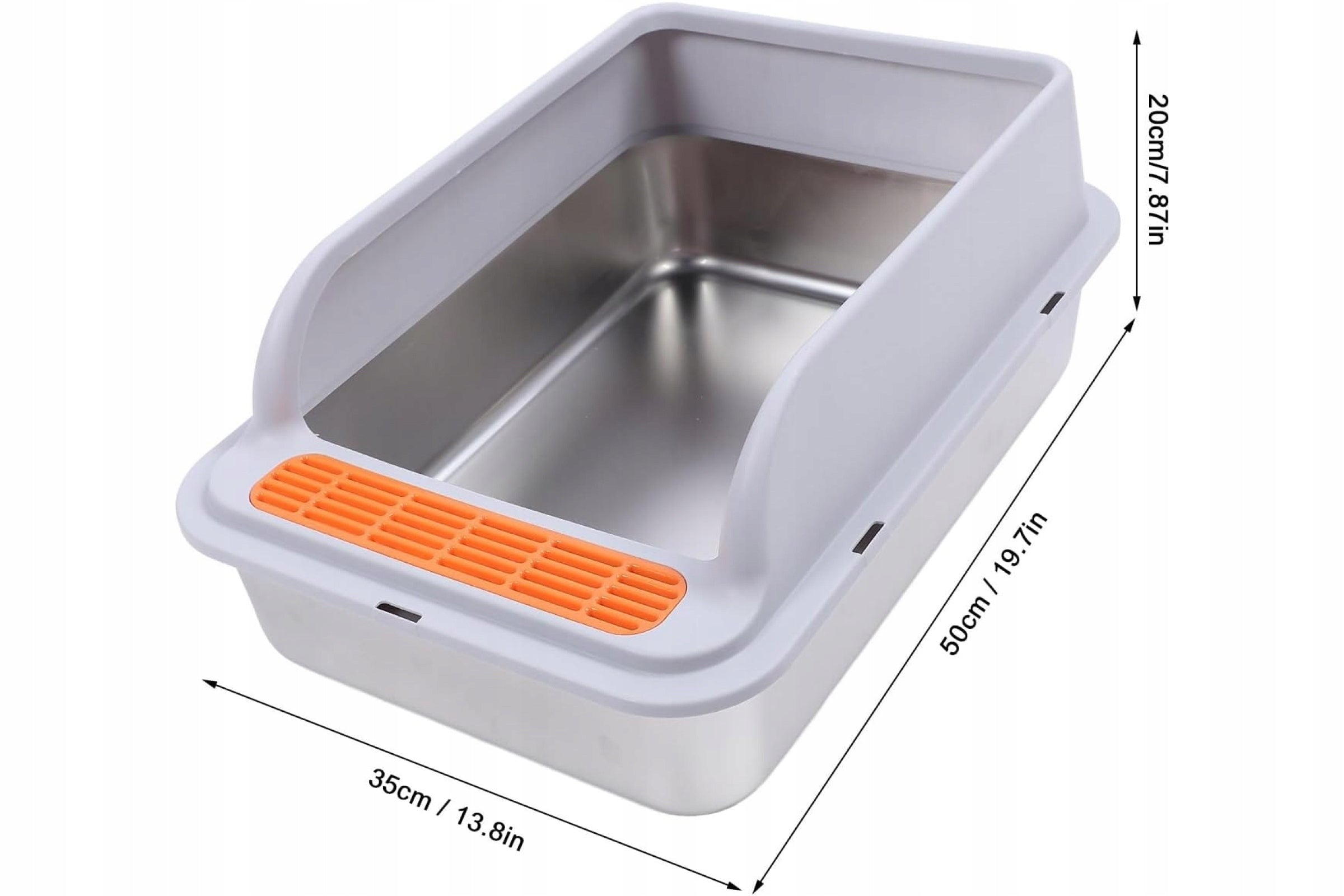 Cat Cuvette Closed Stainless Steel High Sides Filter Pedal Kind open litter box