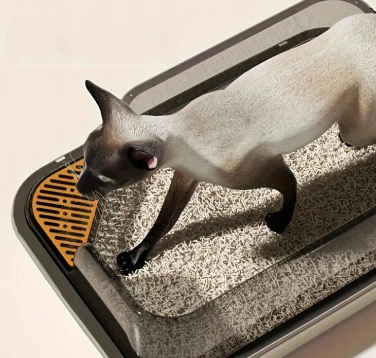 Cat Cuvette Extra Large High Rant Open With Spatula Grey 10 Trade name Kuweta dla kota 10