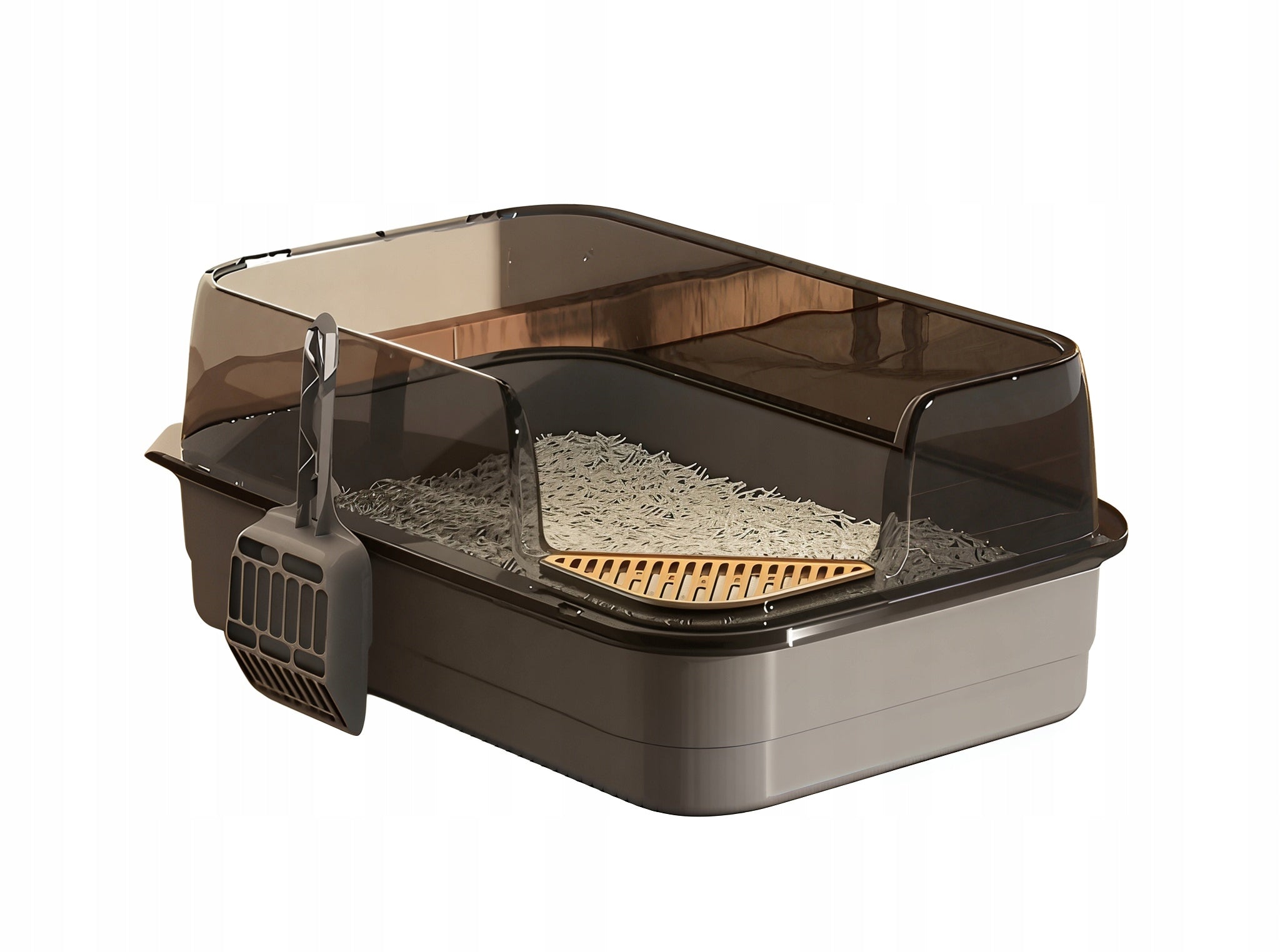Cat Cuvette Extra Large High Rant Open With Spatula Grey 10