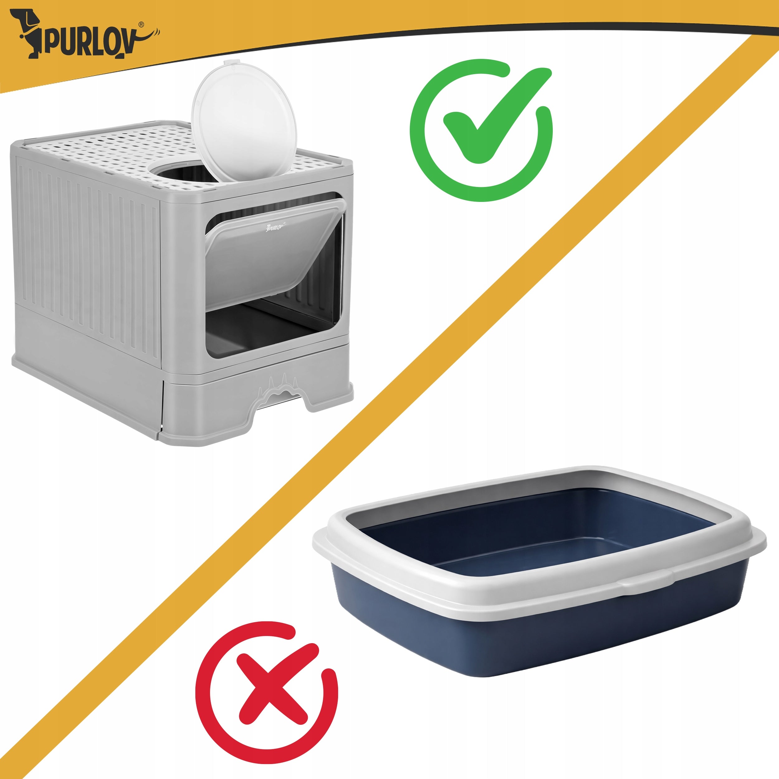 Cat Cuvette Large Toilet Drawer Closed Exit Top Spatula Filter Kind closed litter box