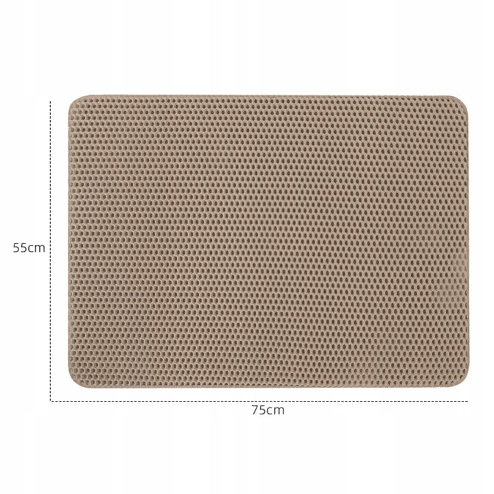 Cat Cuvette Mat Double Layer Wiper Large 75cm Beige Kind litter box mat
