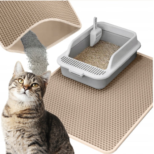 Cat Cuvette Mat Double Layer Wiper Large 75cm Beige Length 75 cm