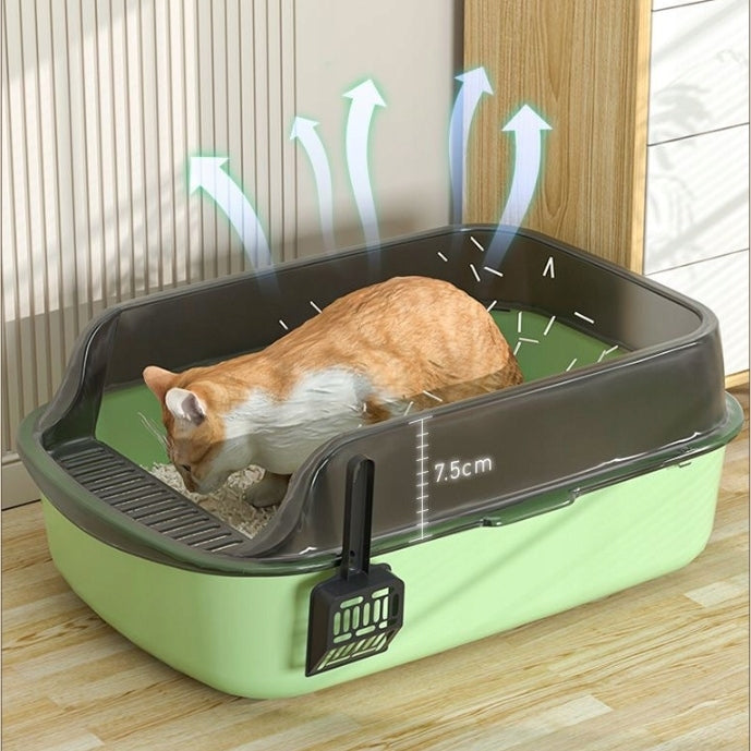 Cat Cuvette Open High Sides Anti-Spill Easy to Clean Kind open litter box