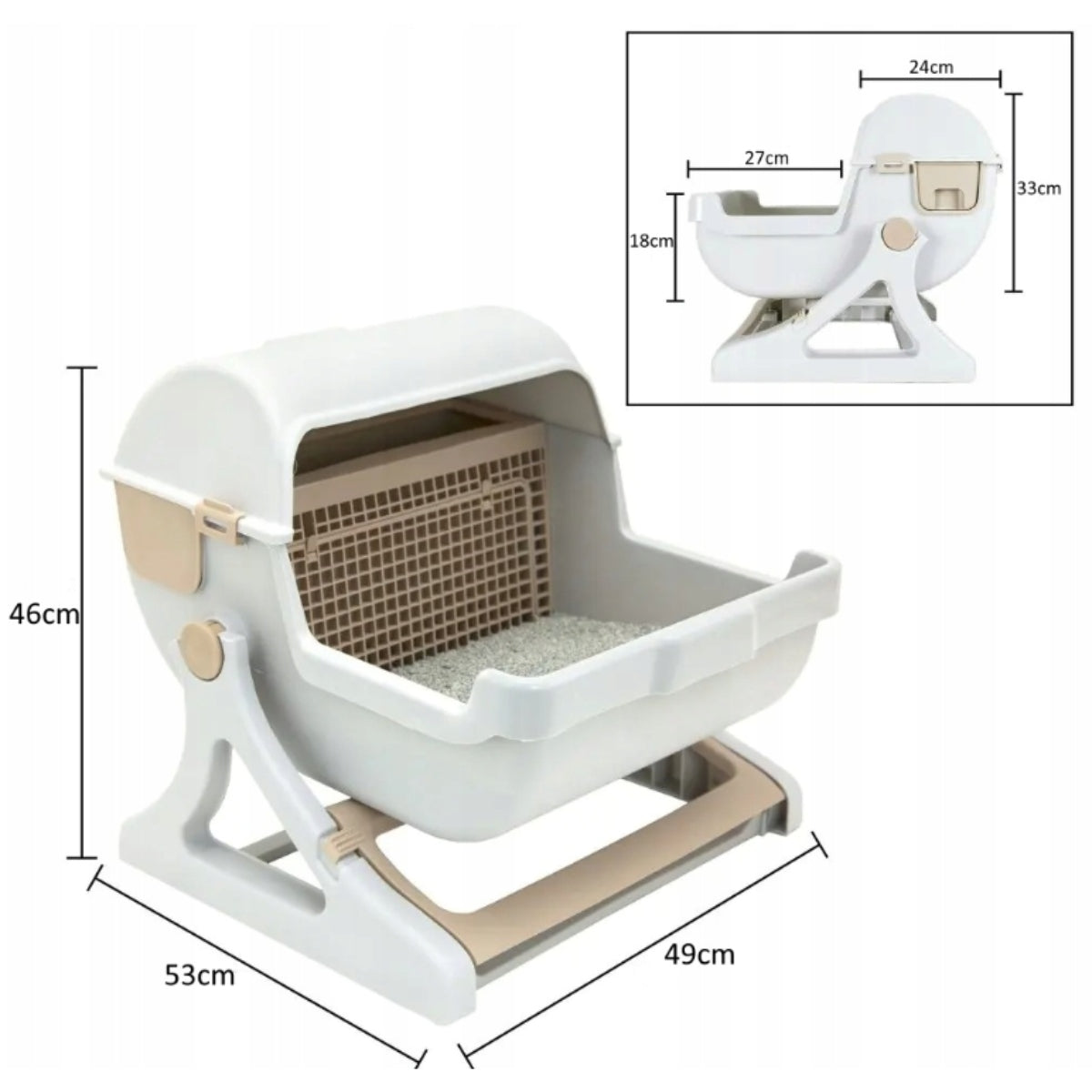 Cat Cuvette Self-Cleaning Half Automatic Large Cats With Drawer EAN (GTIN) 4054783026883