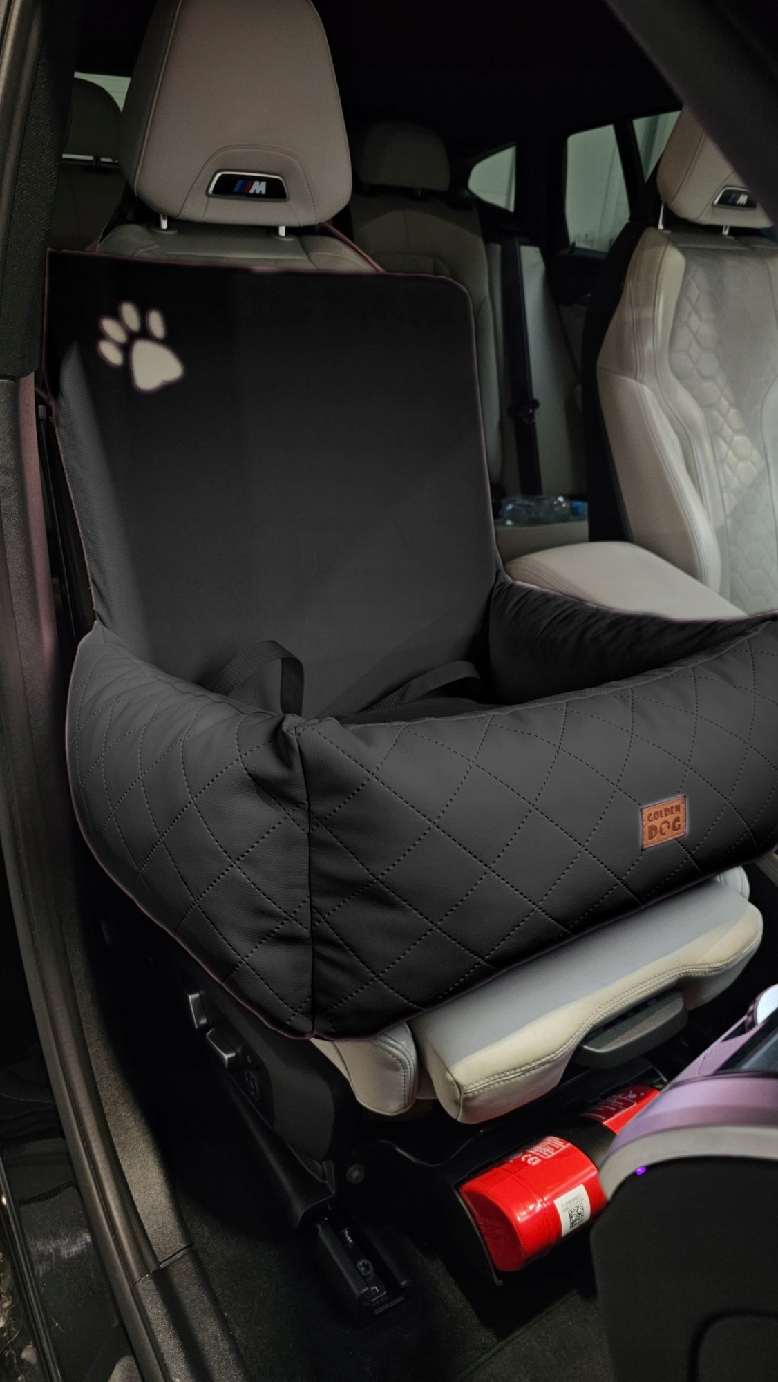 Cat Dog Bed Car Seat Transporter Eco Leather Roz. L Brand Golden Dog